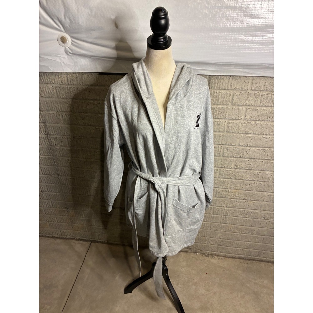 New Savage X Fenty‎ Gray Hoodie Robe Wrap Lounge Wear XS S
